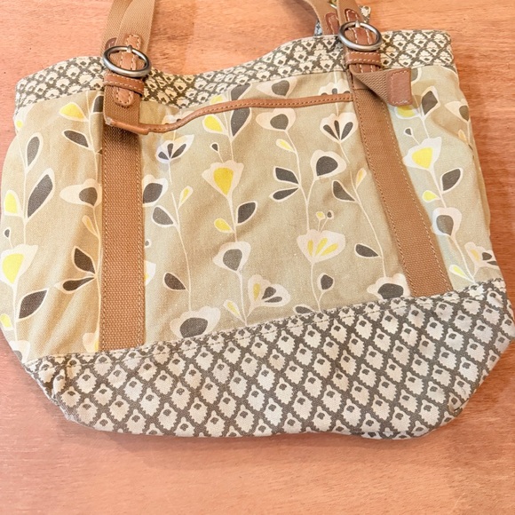 Vintage Fossil Tan Beige Yellow Women's Hobo Bag Tote Purse - Picture 7 of 16